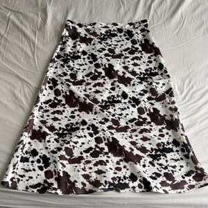 Zara Cow Print Satin Effect Skit